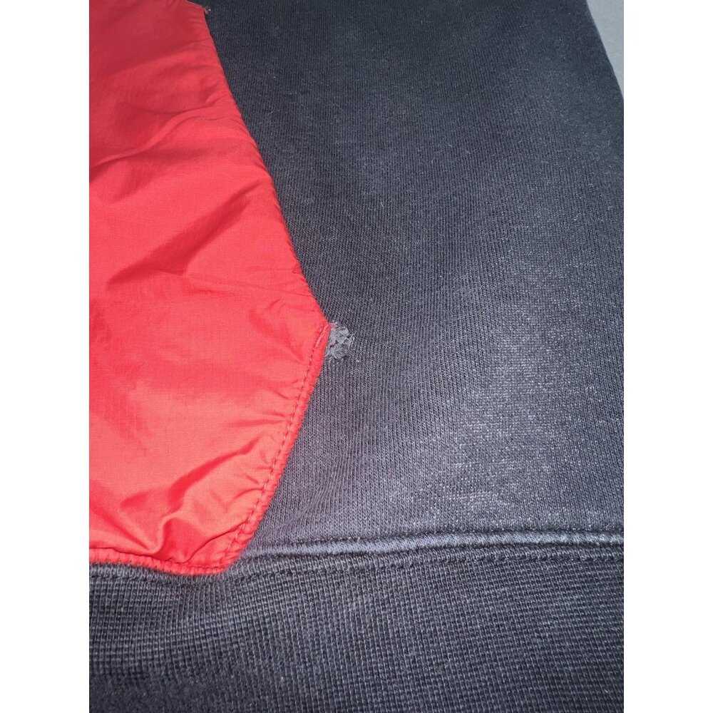 Vintage Nike Hoodie Mens Large Black Red Full Zip Fleece‎ Sweatshirt Thumbholes - Picture 8 of 11
